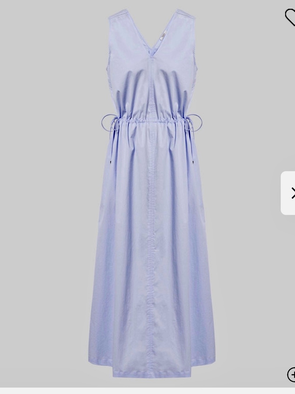 PERSERICO Light Blue Sleeveless V-Neck Maxi Dress with Drawstring Waist